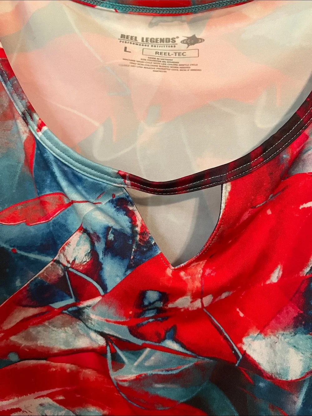 Reel Legends Red & Blue Abstract Tank Top